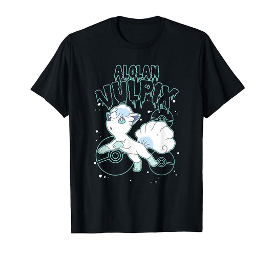 Pokémon Alolan Vulpix Dripping Text Falling Snowballs Shot T-Shirt