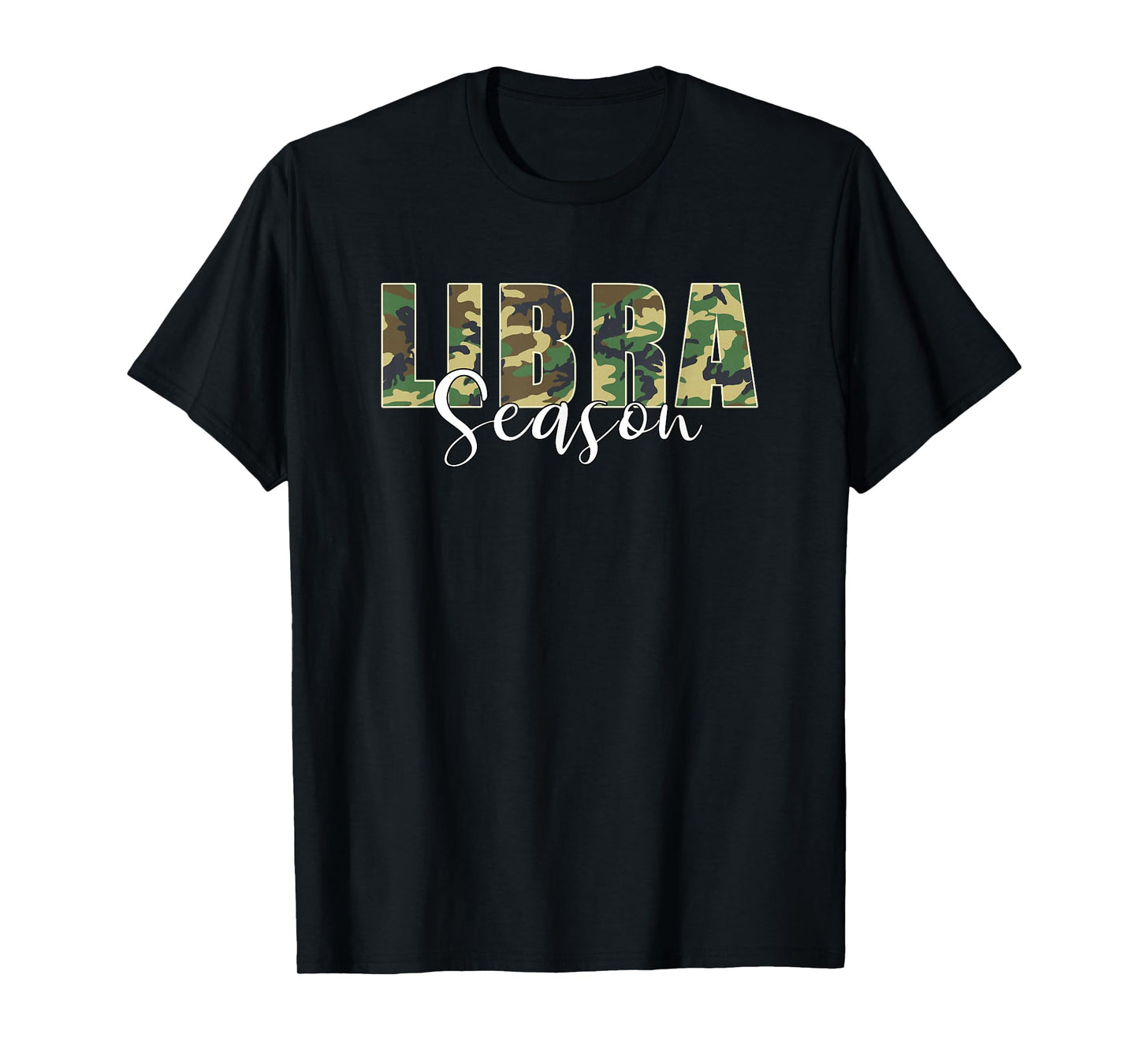Libra Season Zodiac Camo Camouflage Birthday T-Shirt
