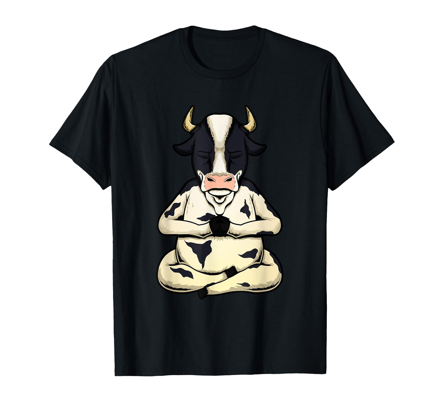 Cow Yoga Meditating Calf Yogi Bull Sitting Yoga Pose Namaste T-Shirt