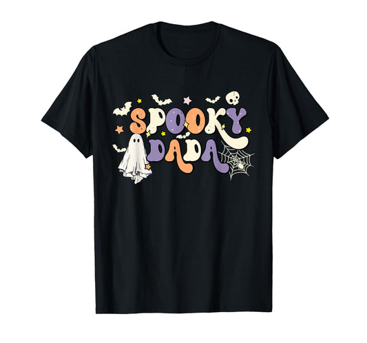 Spooky Dada Cute Ghost Halloween Dad Family Spooky Season T-Shirt