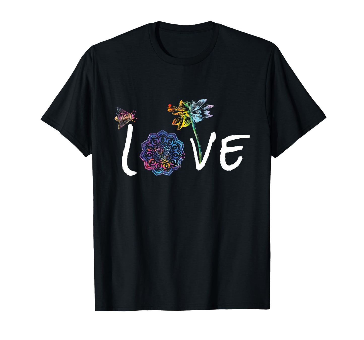 Namaste Love Lotus Flower Bee Peace Meditation Yoga Gift T-Shirt