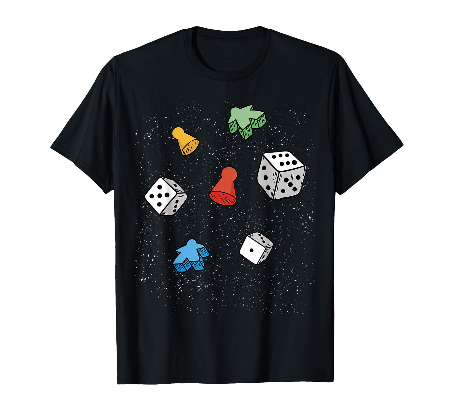 Cool Board Game Pieces on Stars, Dice, Meeple, Pawn Costume T-Shirt