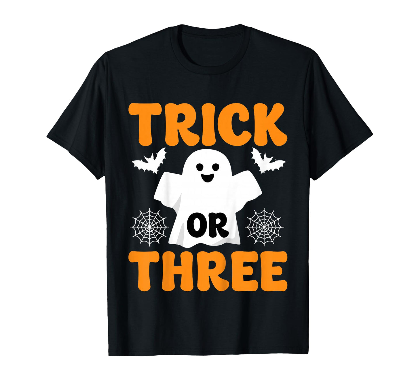 Kids Trick or Three Halloween Spooky Ghost Kids 3rd Birthday T-Shirt