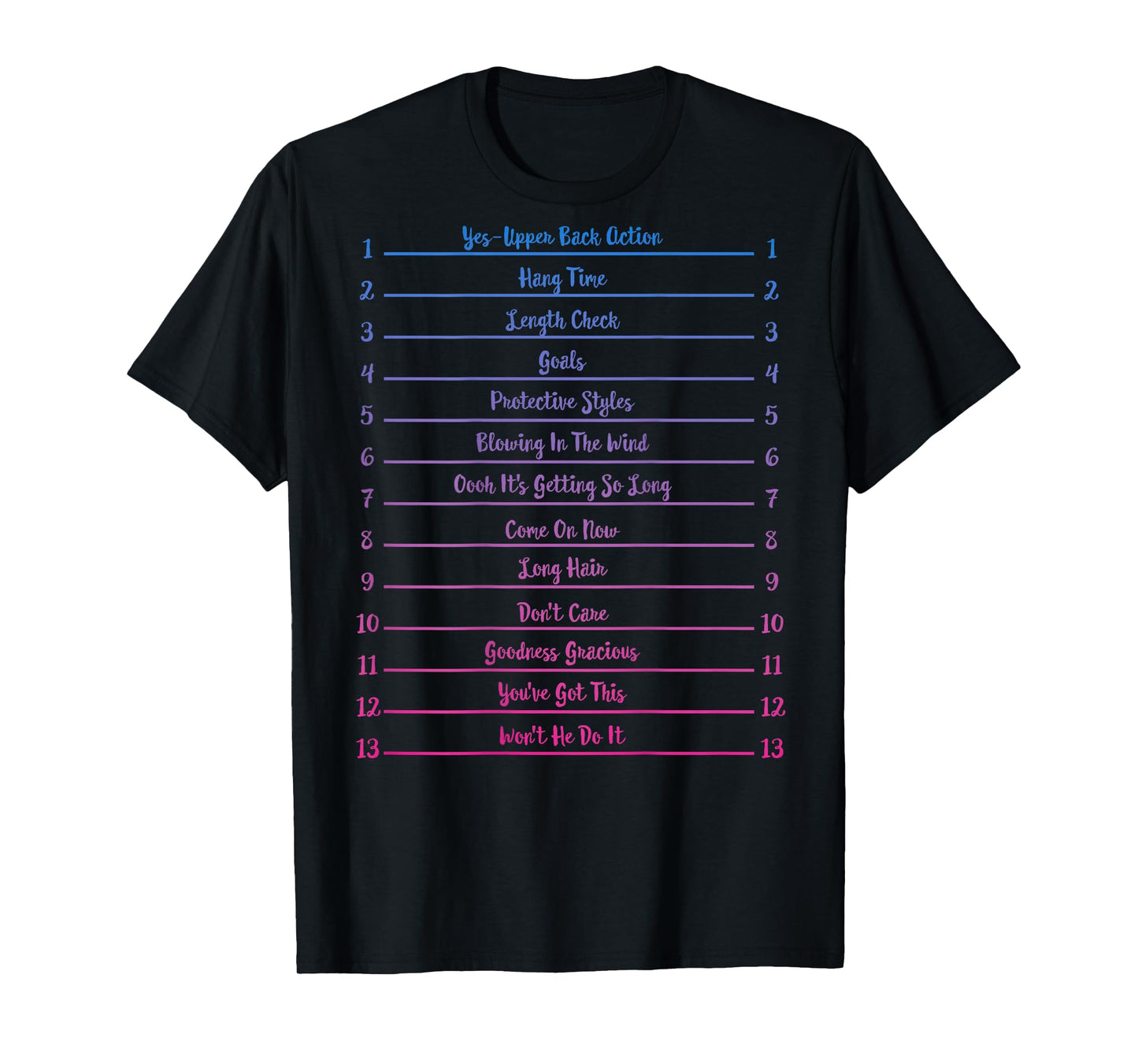 Long Natural Hair Tracking, Funny Length Check Hair T-Shirt