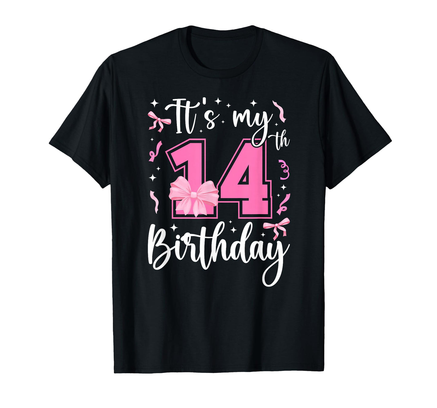 14th Coquette Themed Birthday Fourteen Year Old Girl Bow T-Shirt
