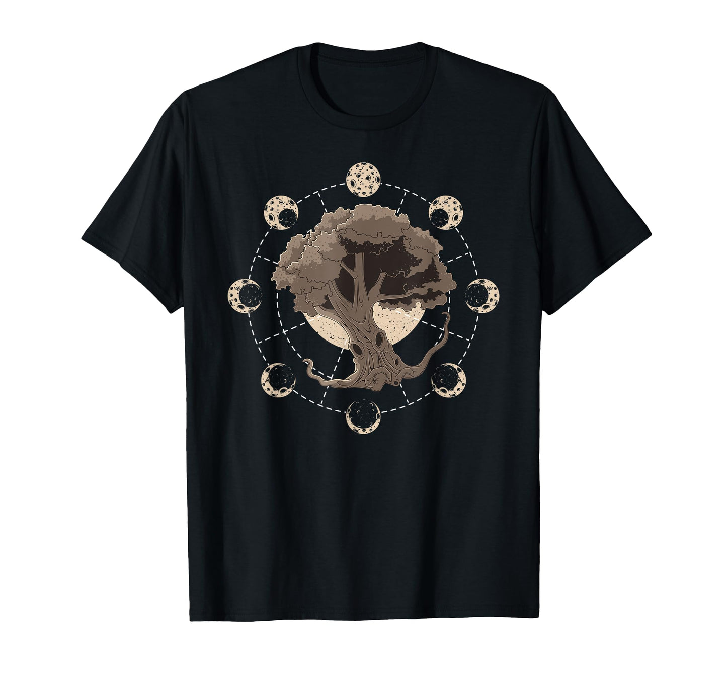 Phases of the Moon Tree of Life Yggdrasil Meditation Yoga T-Shirt