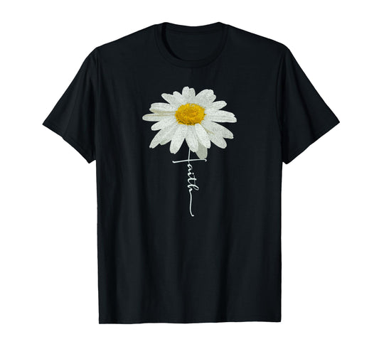 Christian Faith Cross Daisy Flower, Christian Men Women T-Shirt