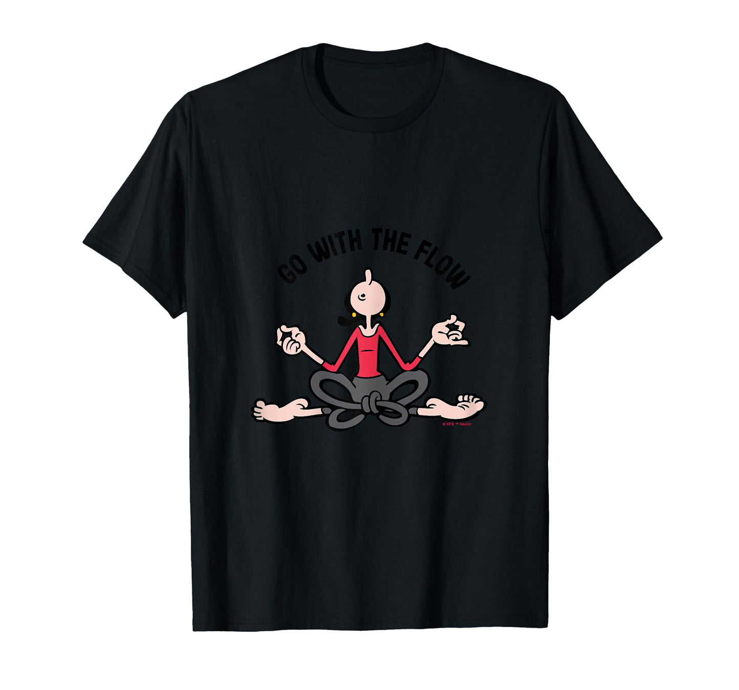 Olive Oyl "Go with the Flow" Yoga 4 Humanity Day T-Shirt