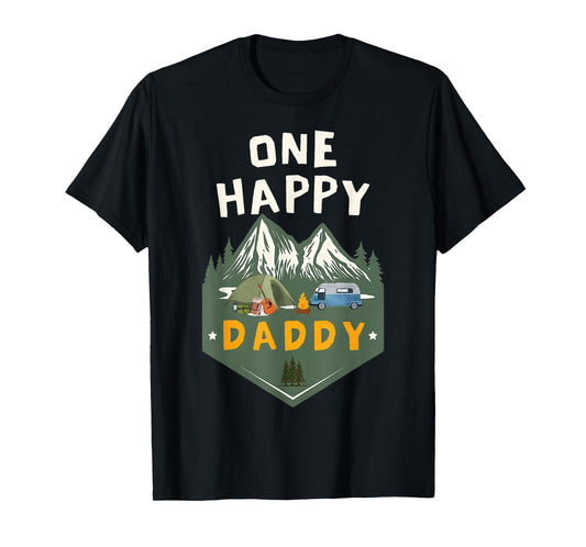 One Happy Mama Camper Birthday Family Matching Daddy Dad T-Shirt