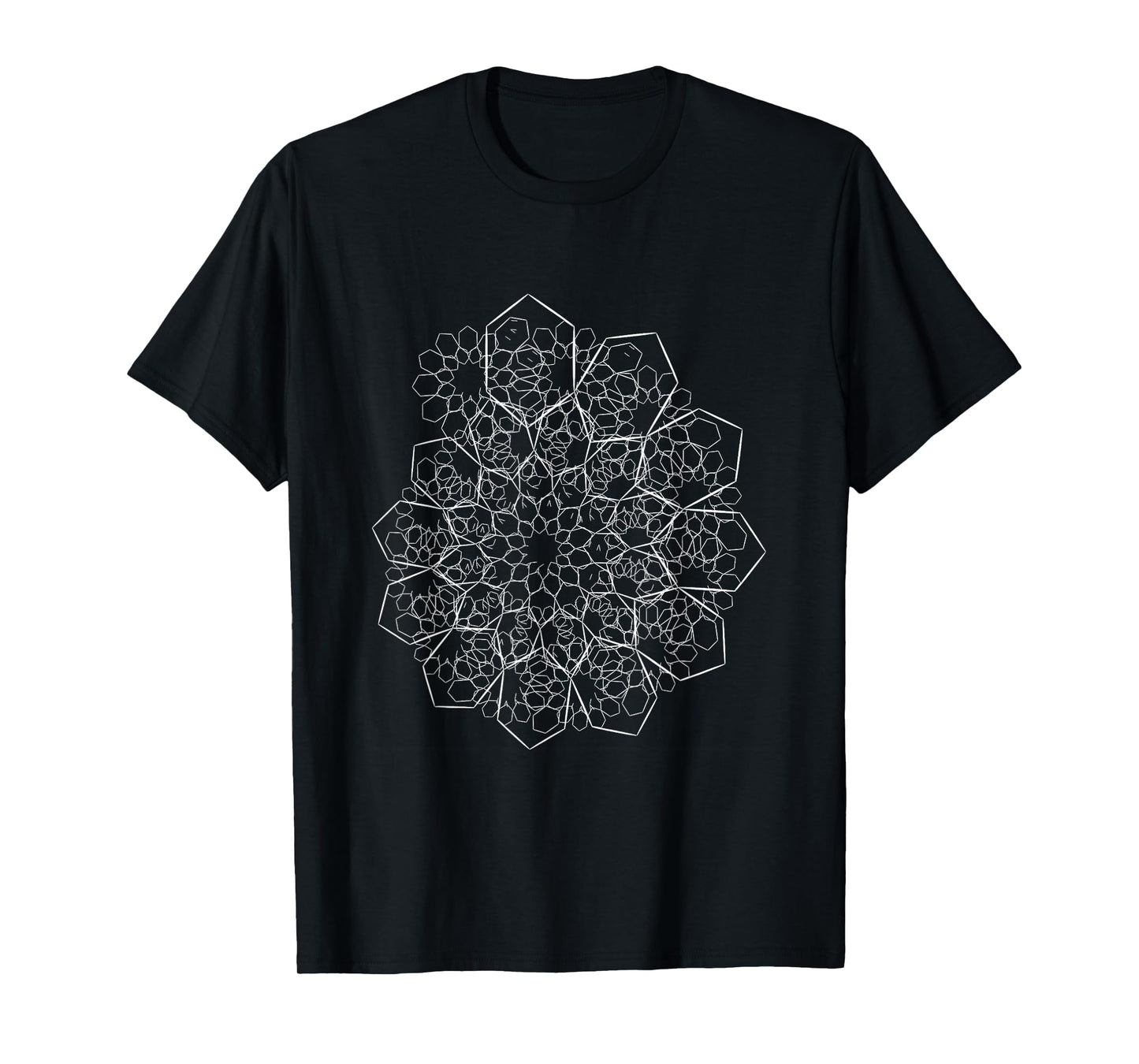 Hexagon Flower Infinite Spiral Fractal Trippy Design T-Shirt