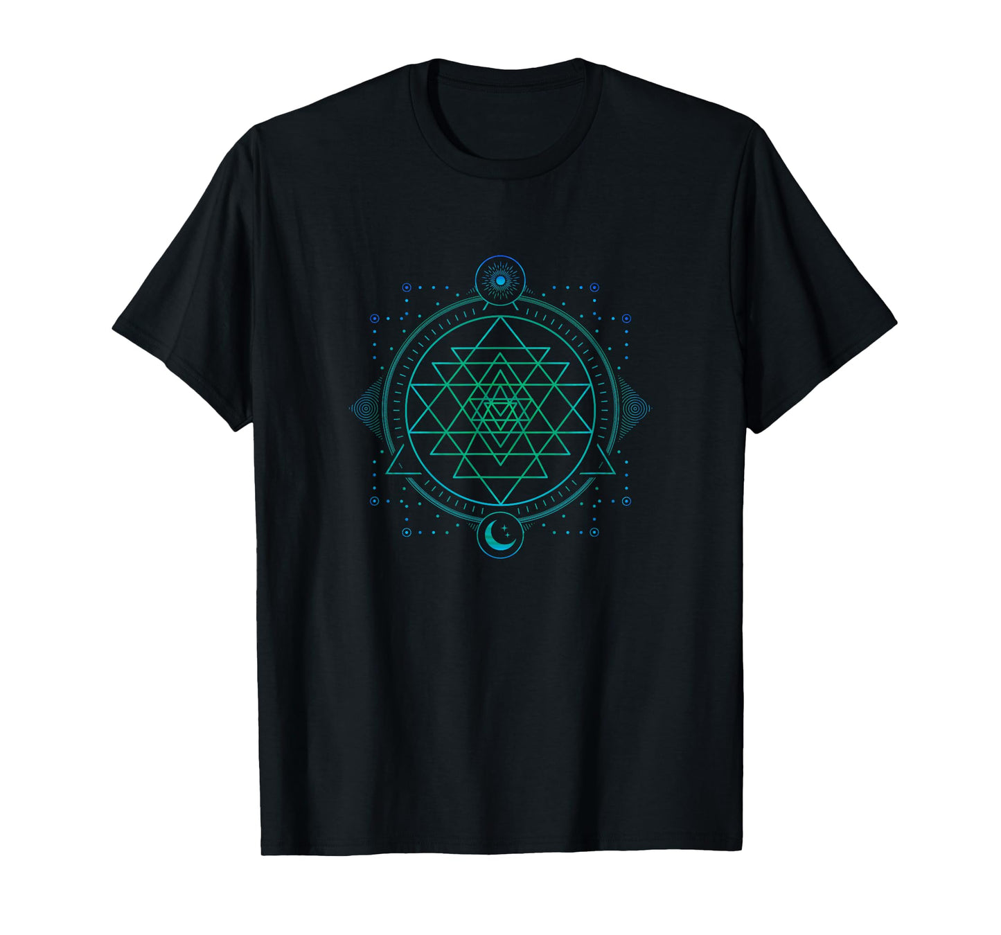 Sun and Moon Chakra Geometry Sri Yantra T-Shirt
