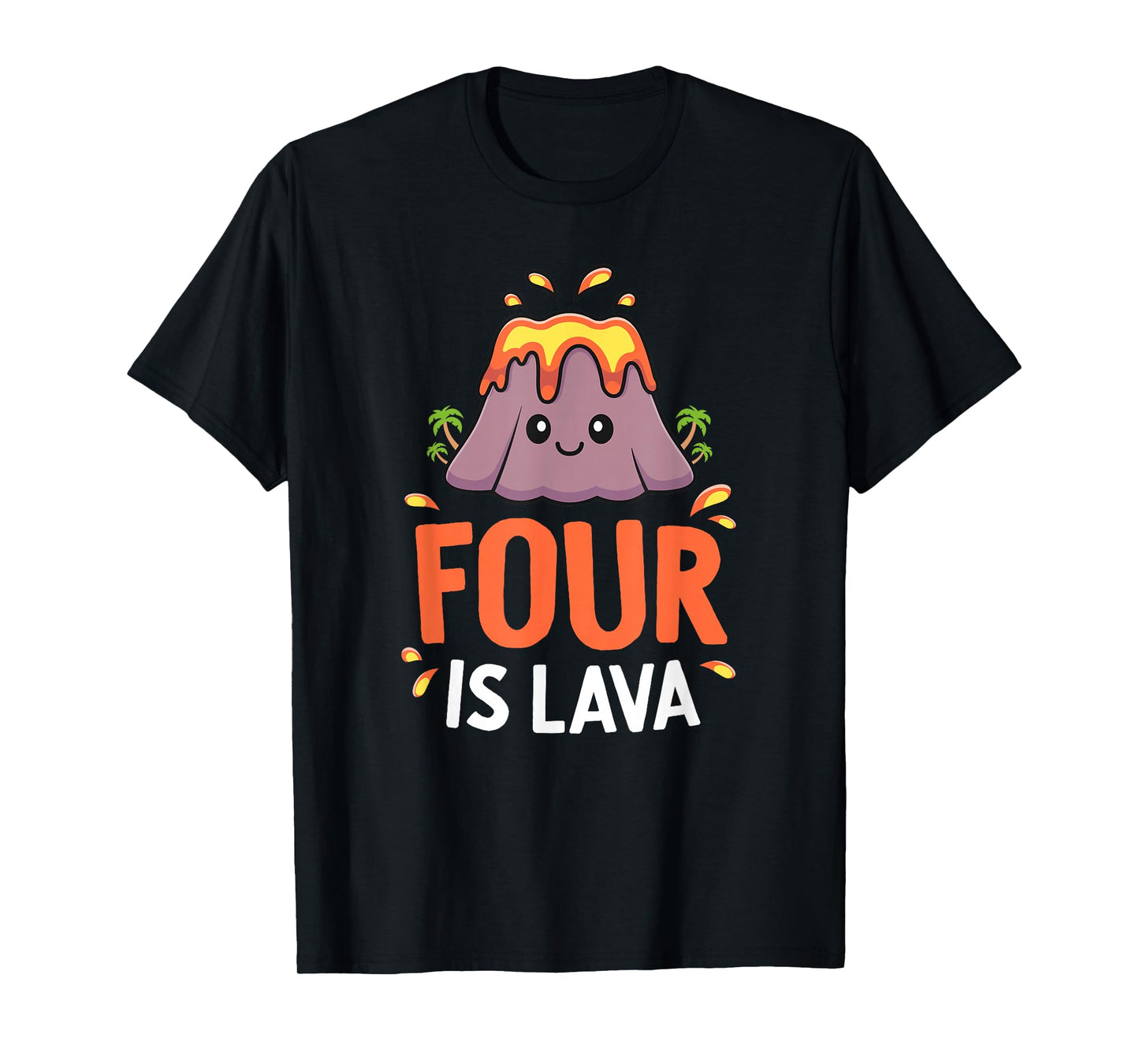 Volcano Birthday Party 4th Birthday Dinosaur Four Is Lava T-Shirt