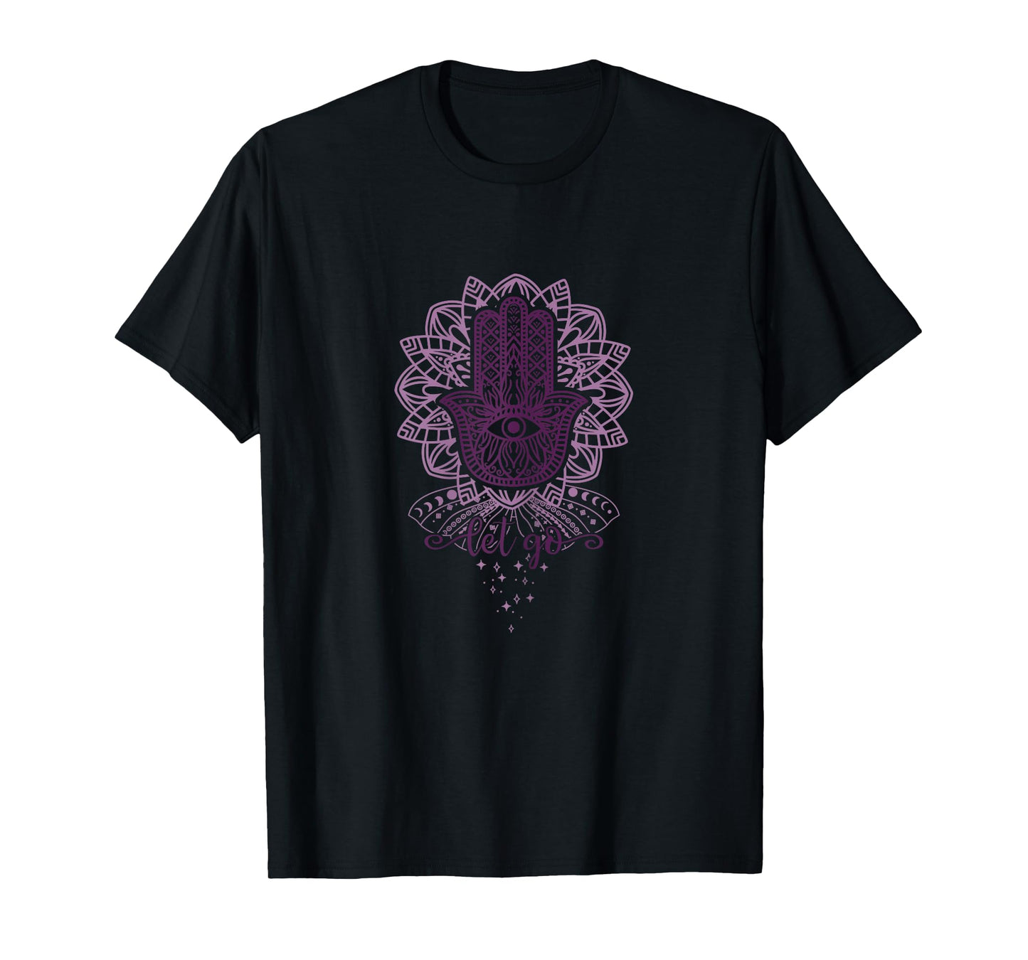 Yoga Hamsa with Lotus Flower and Let Go T-Shirt