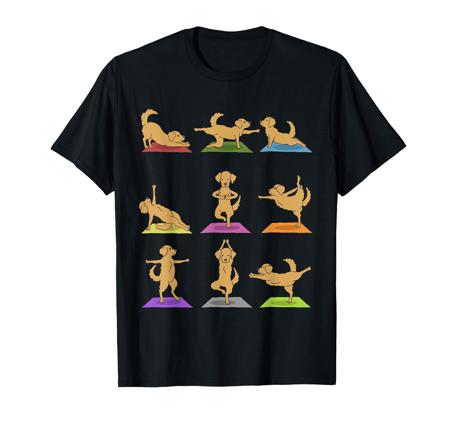 Golden Retriever Yoga T-Shirt Funny Dogs In Yoga Poses Shirt T-Shirt