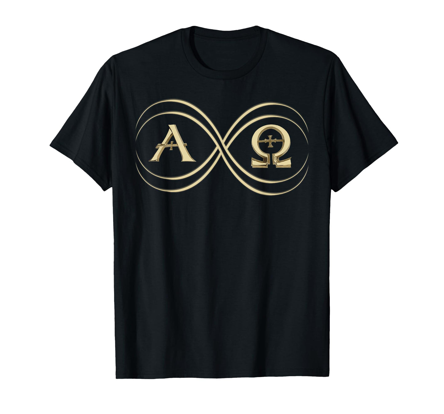 Infinity Symbol Alpha and Omega Alphabet Greek God Symbol T-Shirt