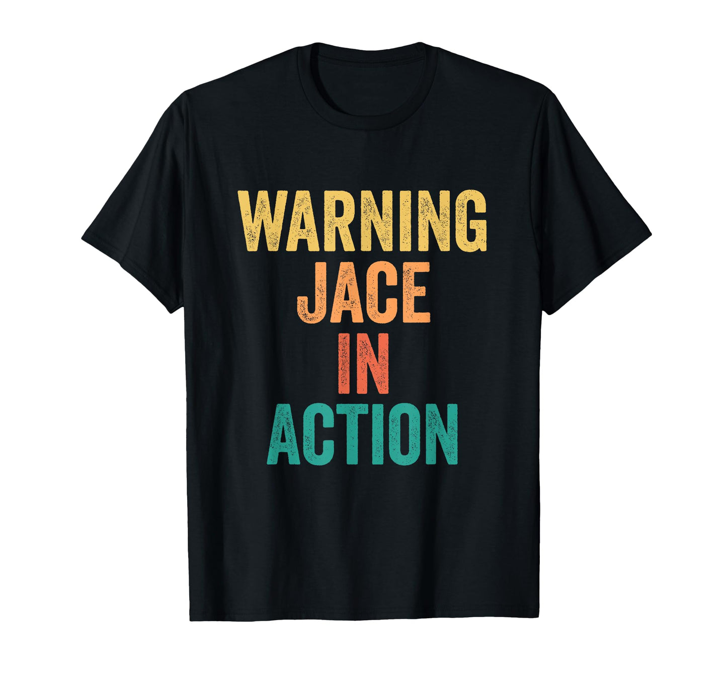 Warning Jace In Action Funny Custom Name For Boys T-Shirt