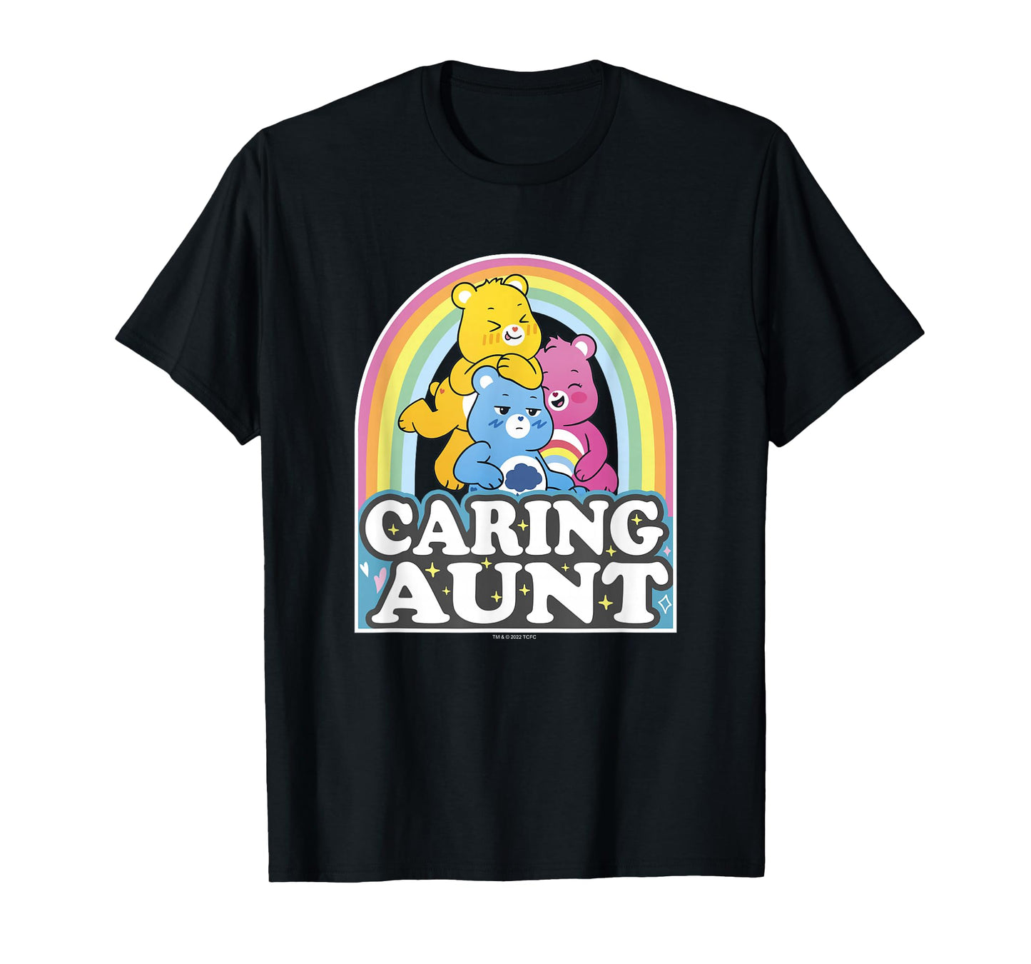 Care Bears Caring Aunt Retro Rainbow Grumpy Group Shot T-Shirt