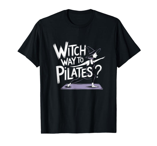Witch Way to Pilates Funny Halloween Pilates Yoga Reformer T-Shirt