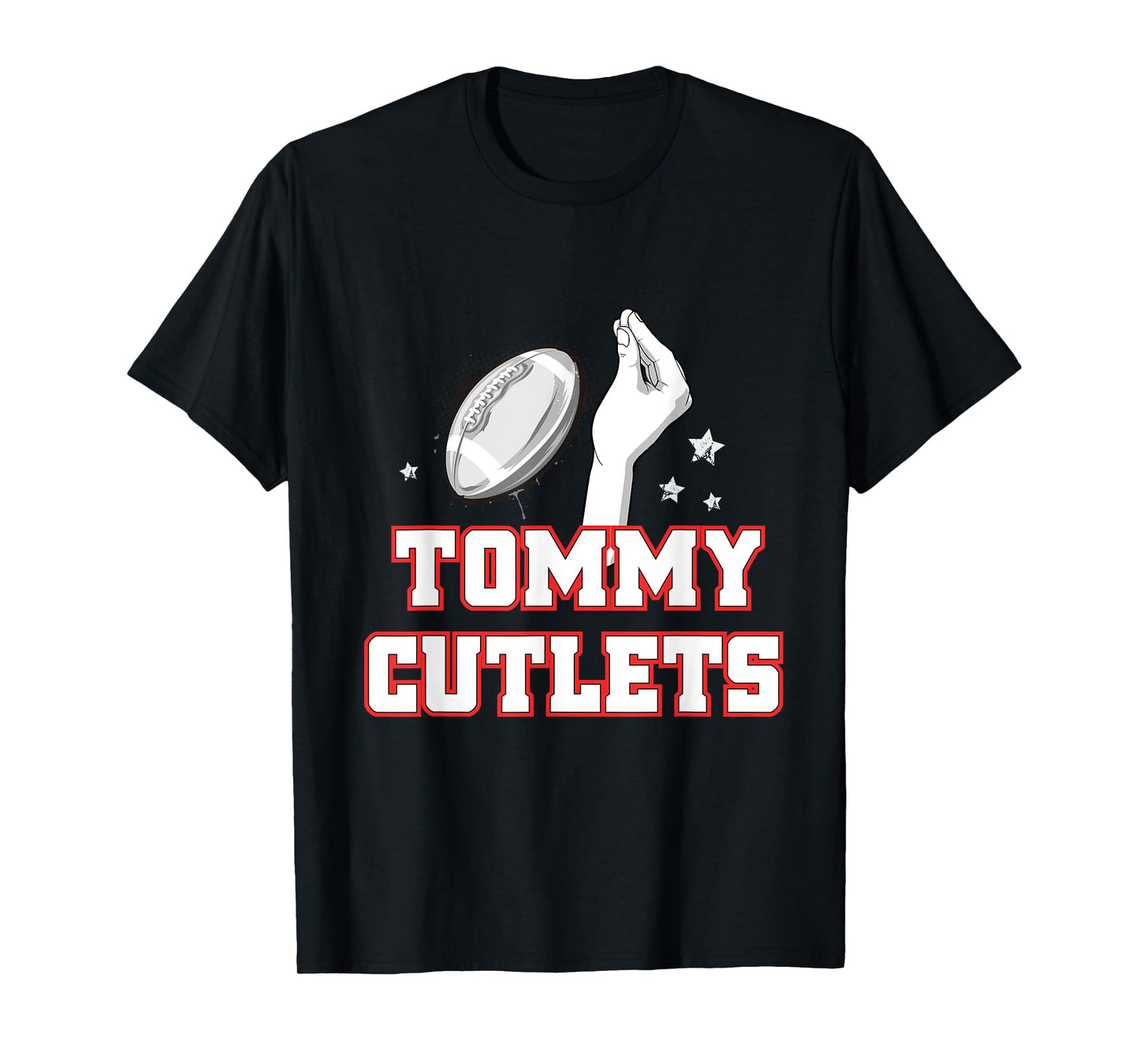 NY Italian Hand Gesture Tommy Cutlets Football Quarterback T-Shirt