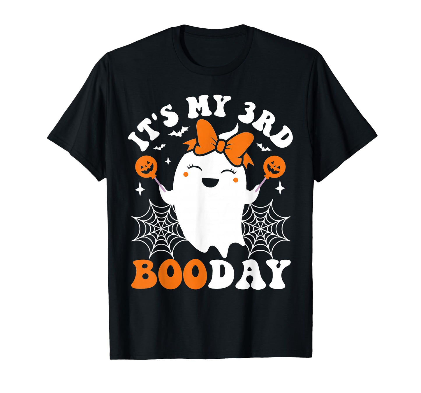 It's My 3rd Boo Day, Funny Halloween Ghost 3rd Birthday Girl T-Shirt