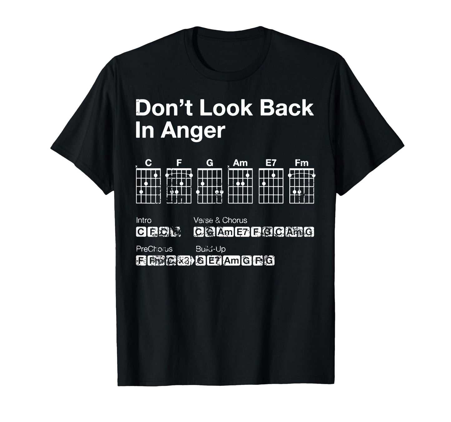 Vintage Guitar Chords Oasis Dont Look Back In Anger T-Shirt