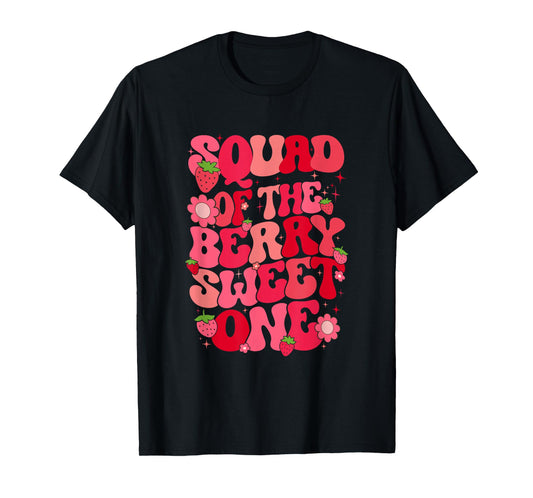 Squad Of The Berry Sweet One Strawberry First Birthday T-Shirt