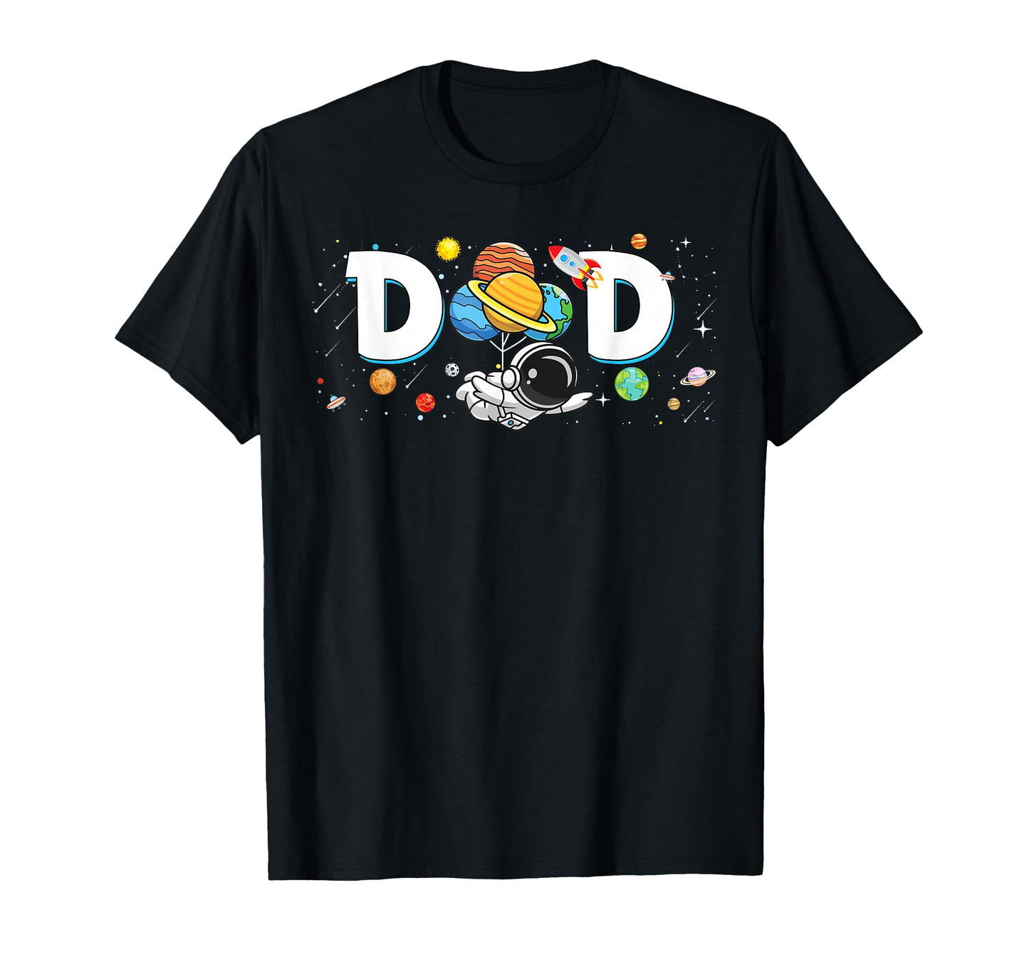 Dad of The Birthday Boy Funny Astronaut Space Family Planets T-Shirt