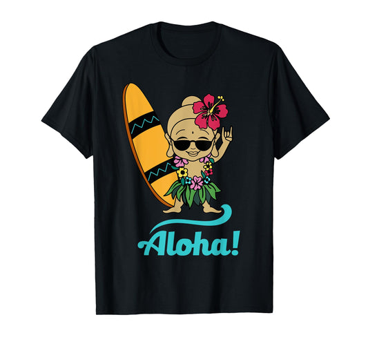 Hawaiian Surfing Buddha Aloha Hawaii Beach Yoga T-shirt T-Shirt