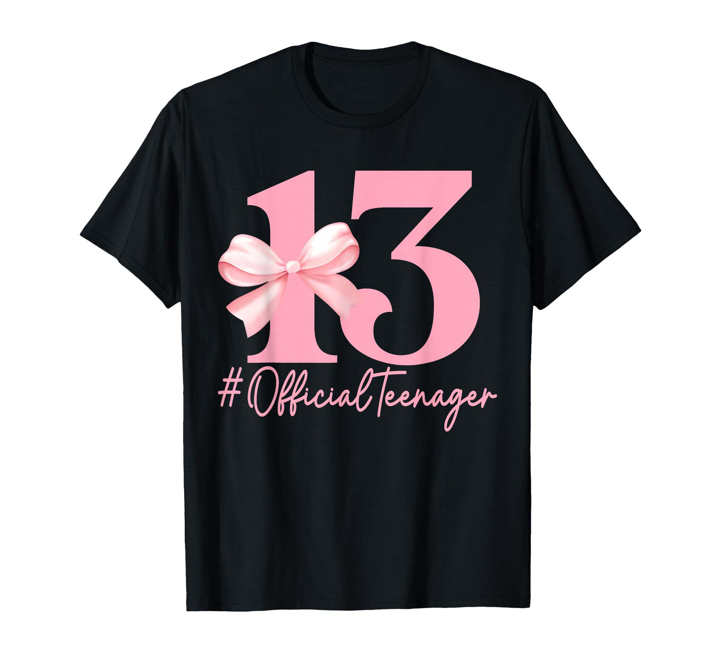 Birthday Girl Pink Coquette Bow 13 Year Old Aesthetic Girly T-Shirt