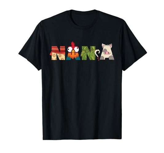 Disney Moana Letters Nana Grandma Gift Family Trip Vacation T-Shirt