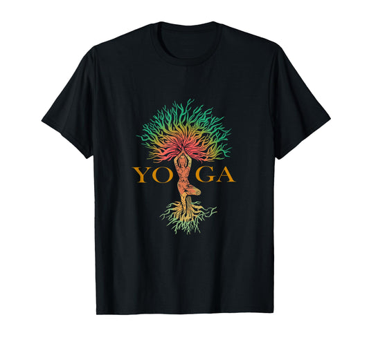 Tree of Life with Woman Yoga T-Shirt Chakra Haka Yoga T-Shirt