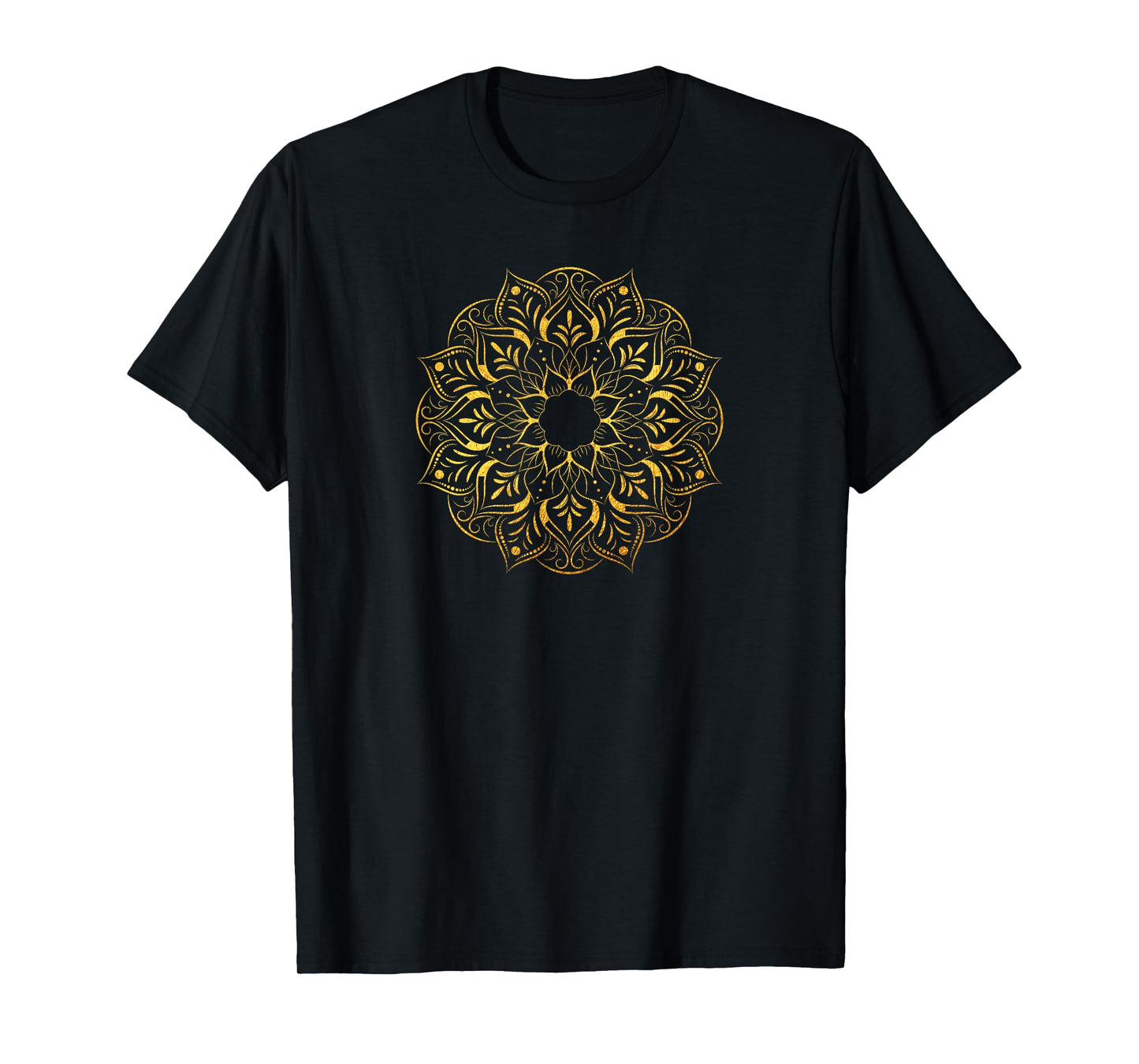 Elegant Golden Mandala pattern, nature-inspired, spiritual T-Shirt