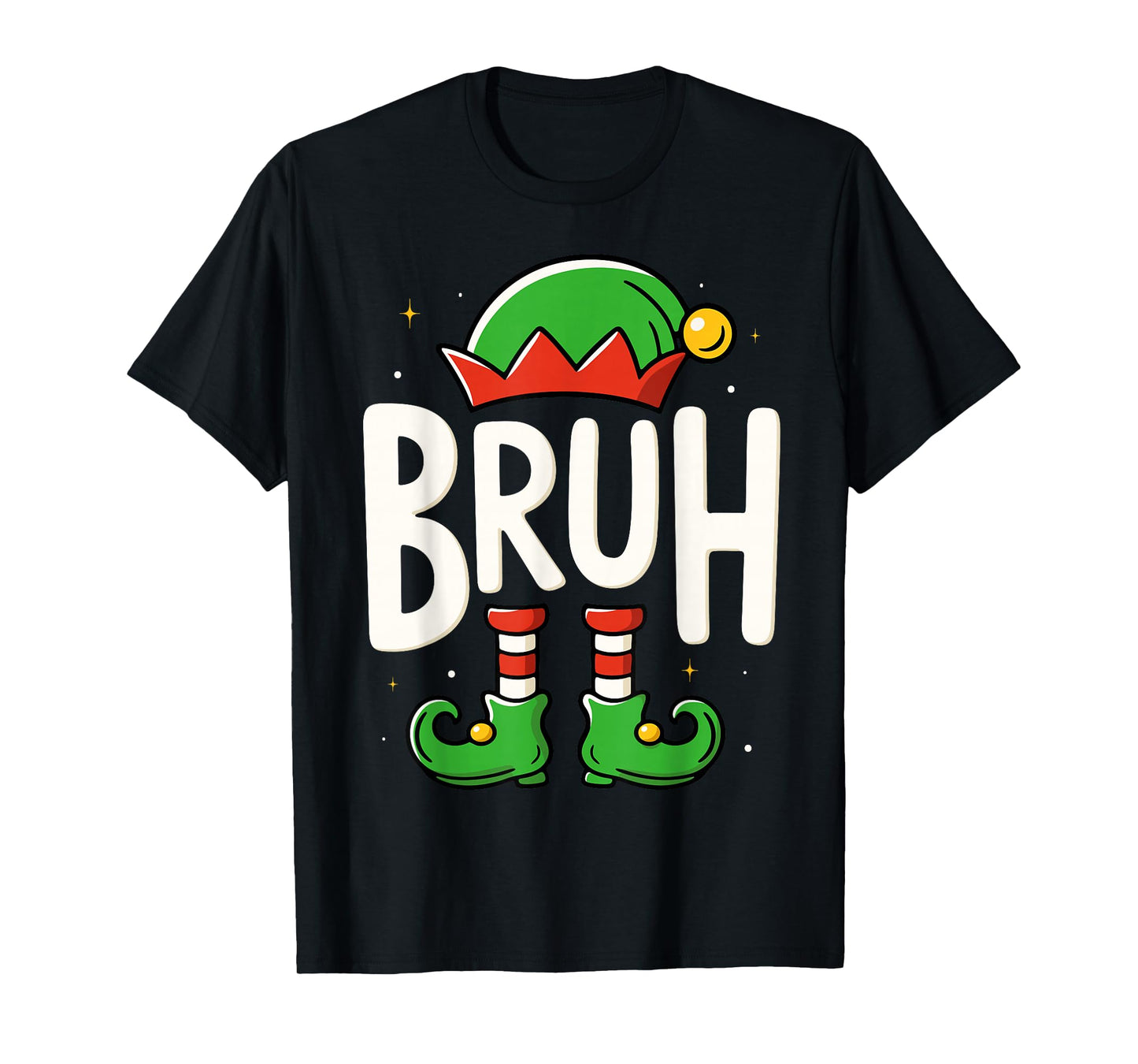 Bruh Christmas Elf Pajamas for Mens Kids Teen Boys Xmas T-Shirt