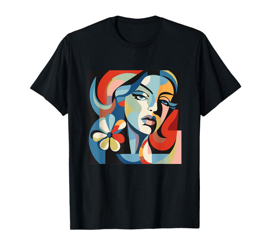 Abstract Woman Face Art Illustration Graphic Designs T-Shirt