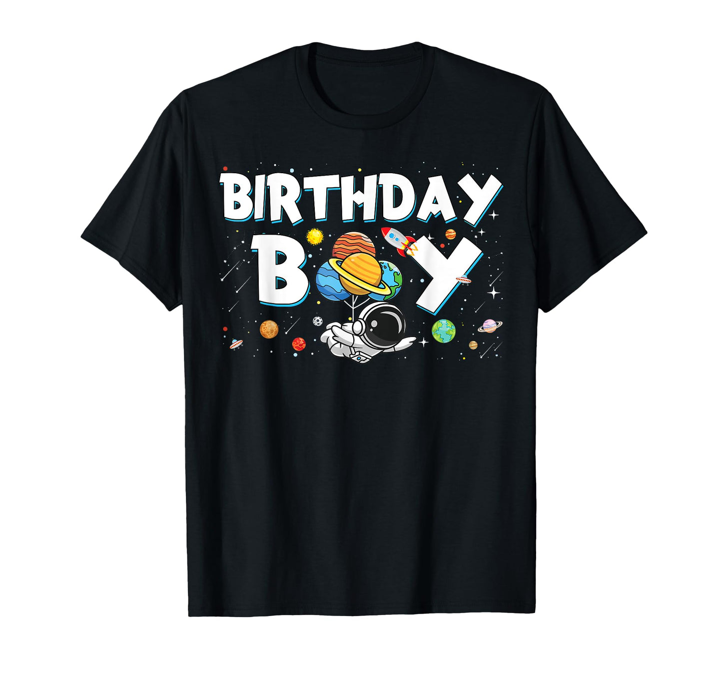 Birthday Boy Funny Astronaut Space Family Planets T-Shirt