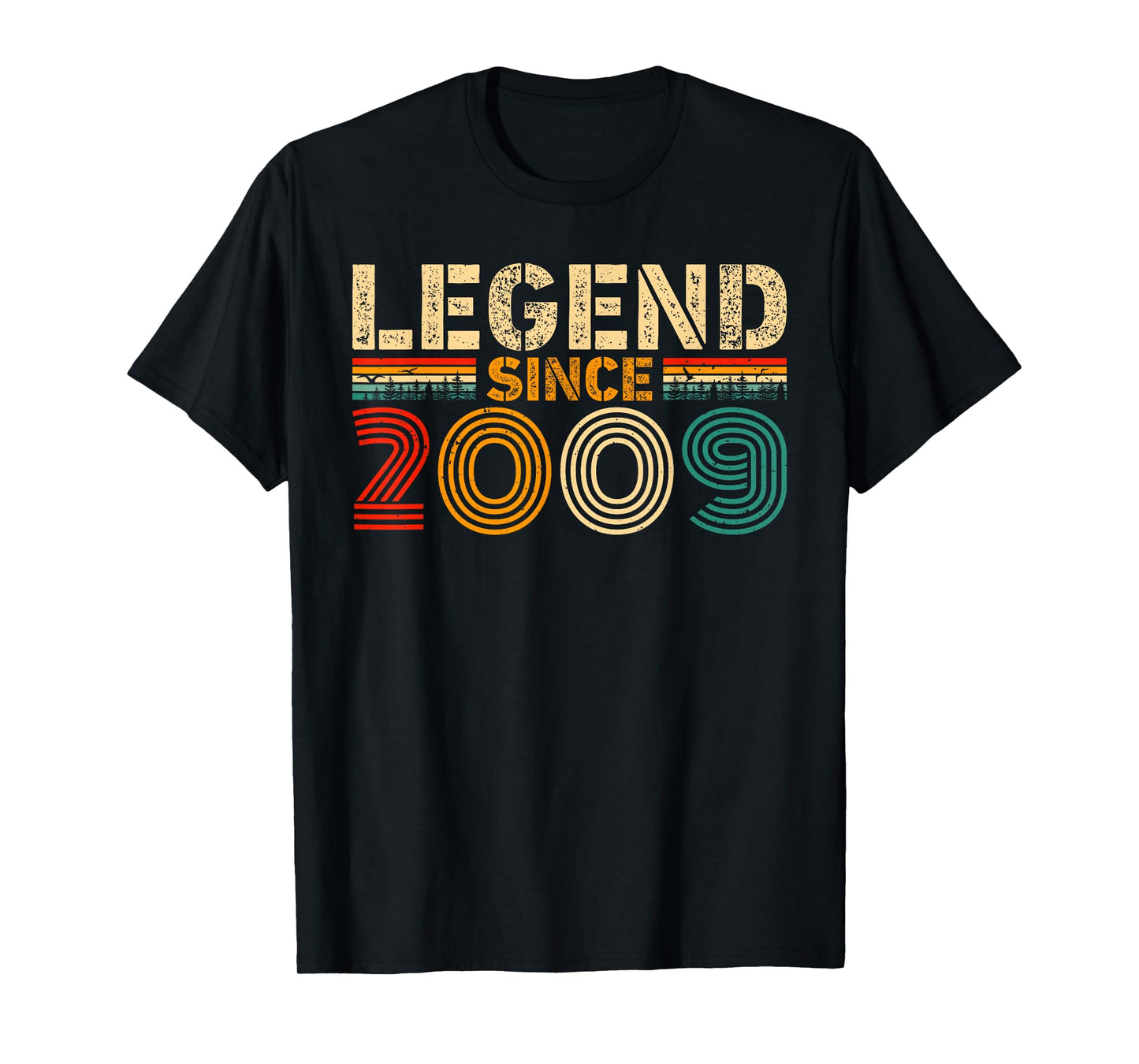 Legend Since 2009 Vintage Birthday Year 2009 Men Women Retro T-Shirt