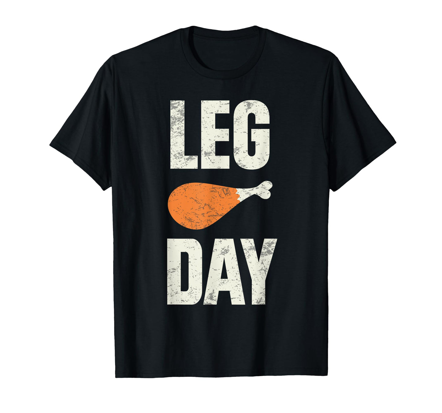 Funny Thanksgiving Tees Leg Day Turkey Retro Black Crew Neck Short Sleeve T-Shirt Unisex-Adults Kids Small