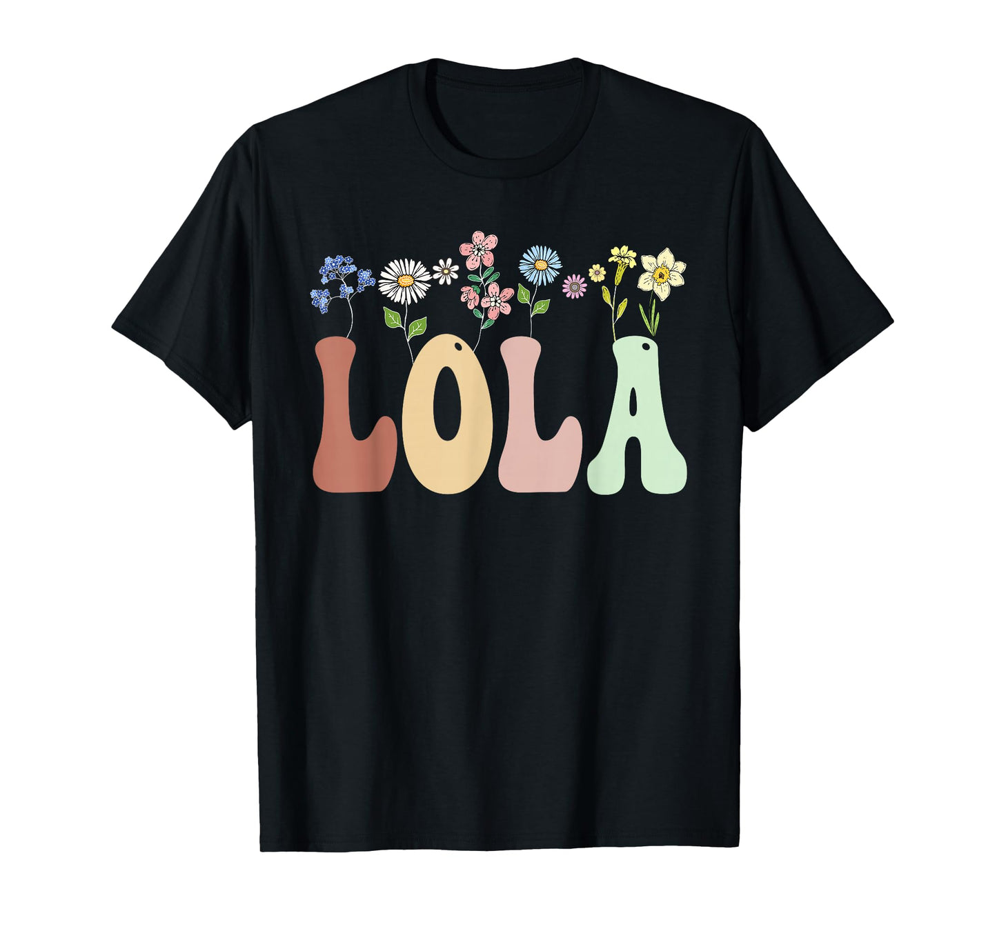 Lola Gifts Women Wildflower Floral Design Lola T-Shirt