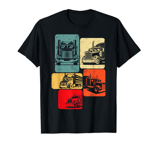 Trucker Semi Truck Men Kids Boys T-Shirt