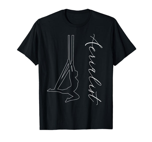 Aerialist Aerial Arts Gifts, Cursive Side Silks Hammock T-Shirt