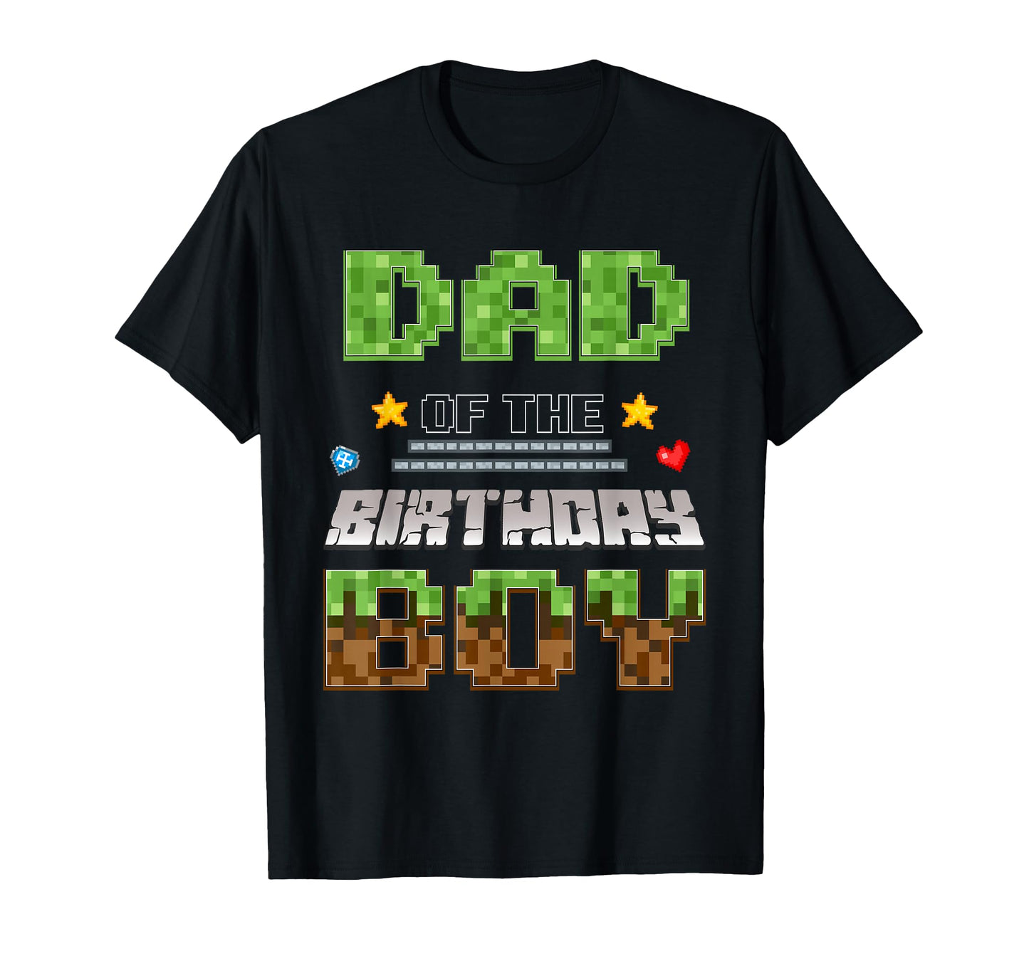 Dad of The Birthday Boy Video Gamer Pixel Birthday Party T-Shirt