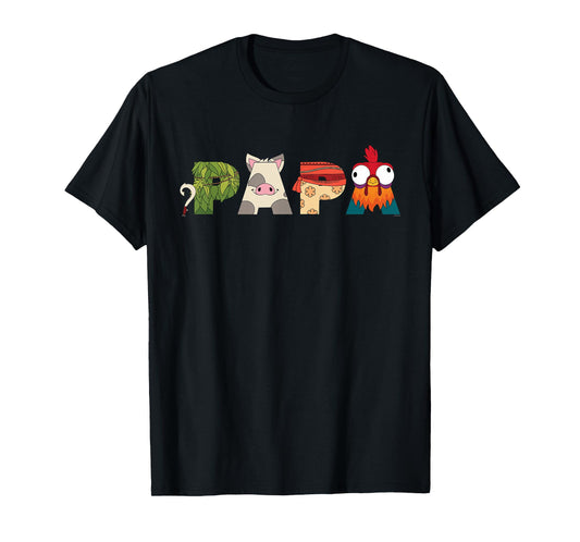 Disney Moana Letters "Papa" Father's Day Birthday Gift T-Shirt