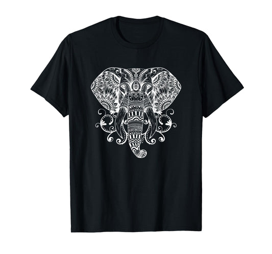 Elephant Face Energy Mandala Yoga Meditation Men Women Kids T-Shirt
