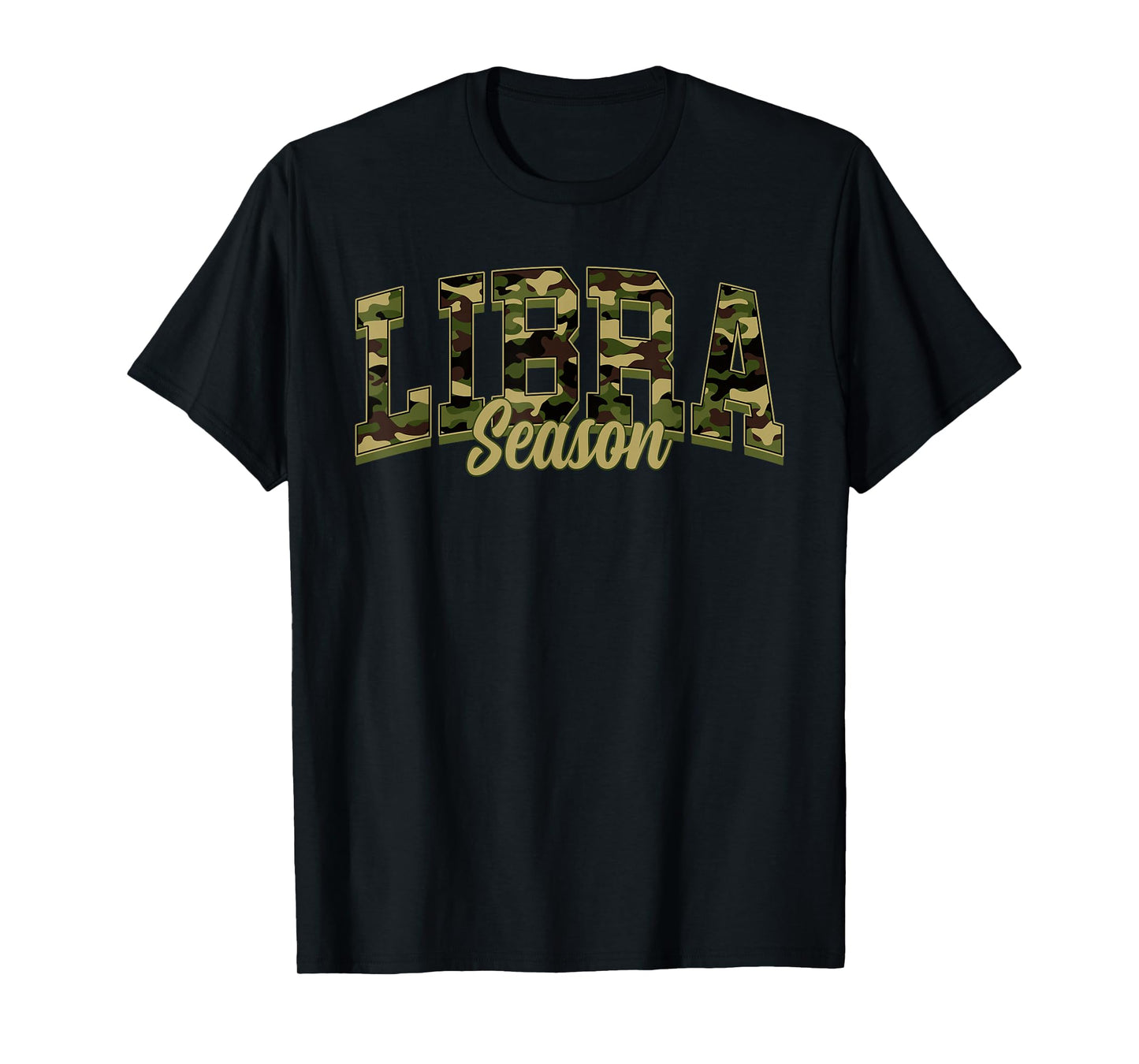 Libra Season Camo Camouflage Birthday Zodiac T-Shirt