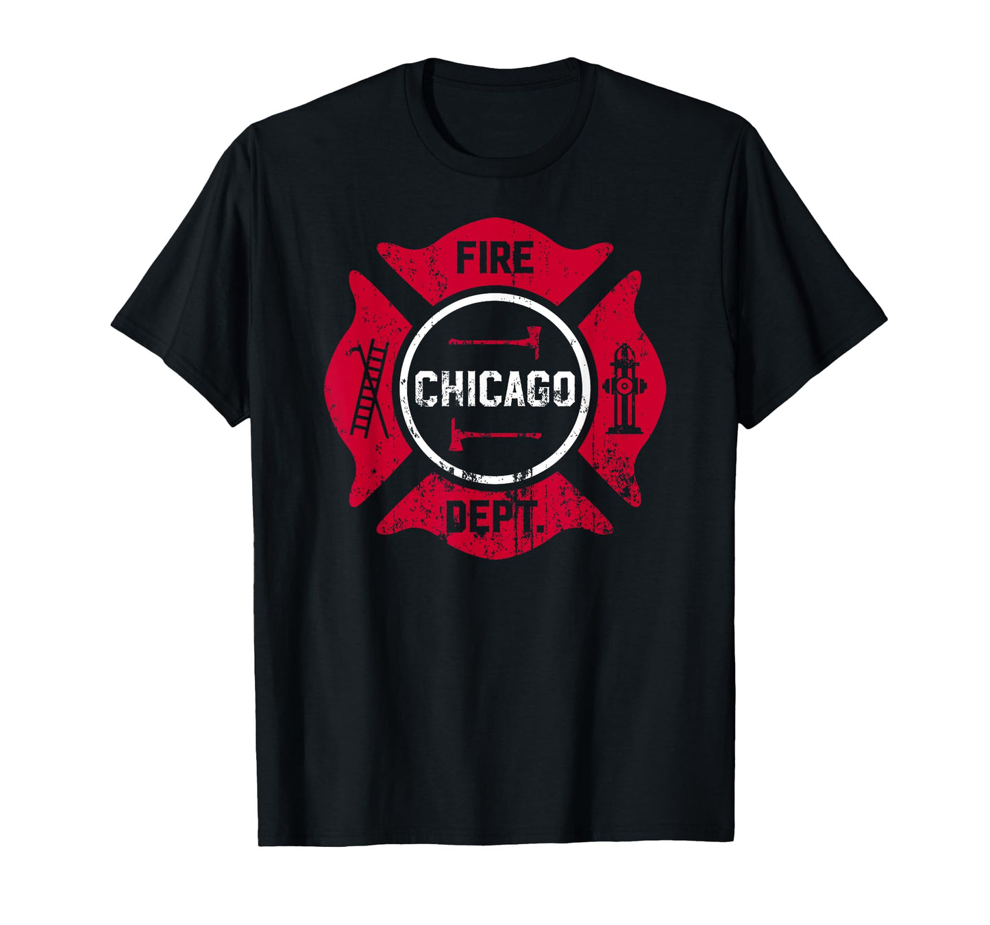 Fire Department Chicago Volunteer Firefighter Tee Fireman T-Shirt