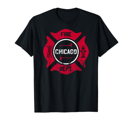 Fire Department Chicago Volunteer Firefighter Tee Fireman T-Shirt