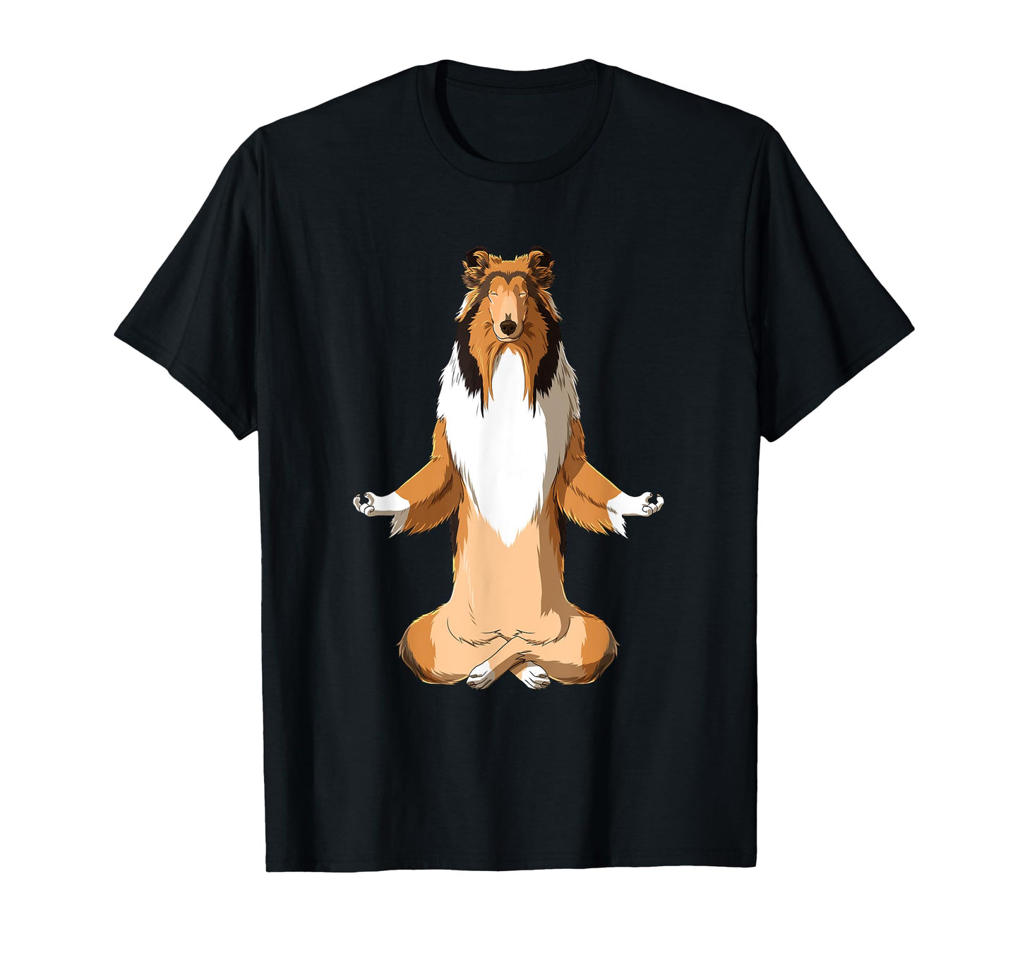 Yoga Collie Dog Long Hair Collie Men Women Girls Kids T-Shirt
