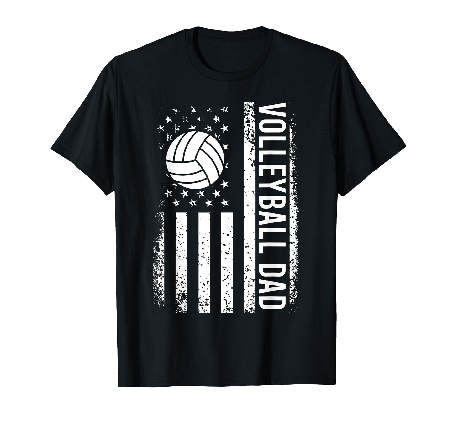 Vintage Volleyball Dad USA Flag Retro Fathers Day Daddy Papa T-Shirt