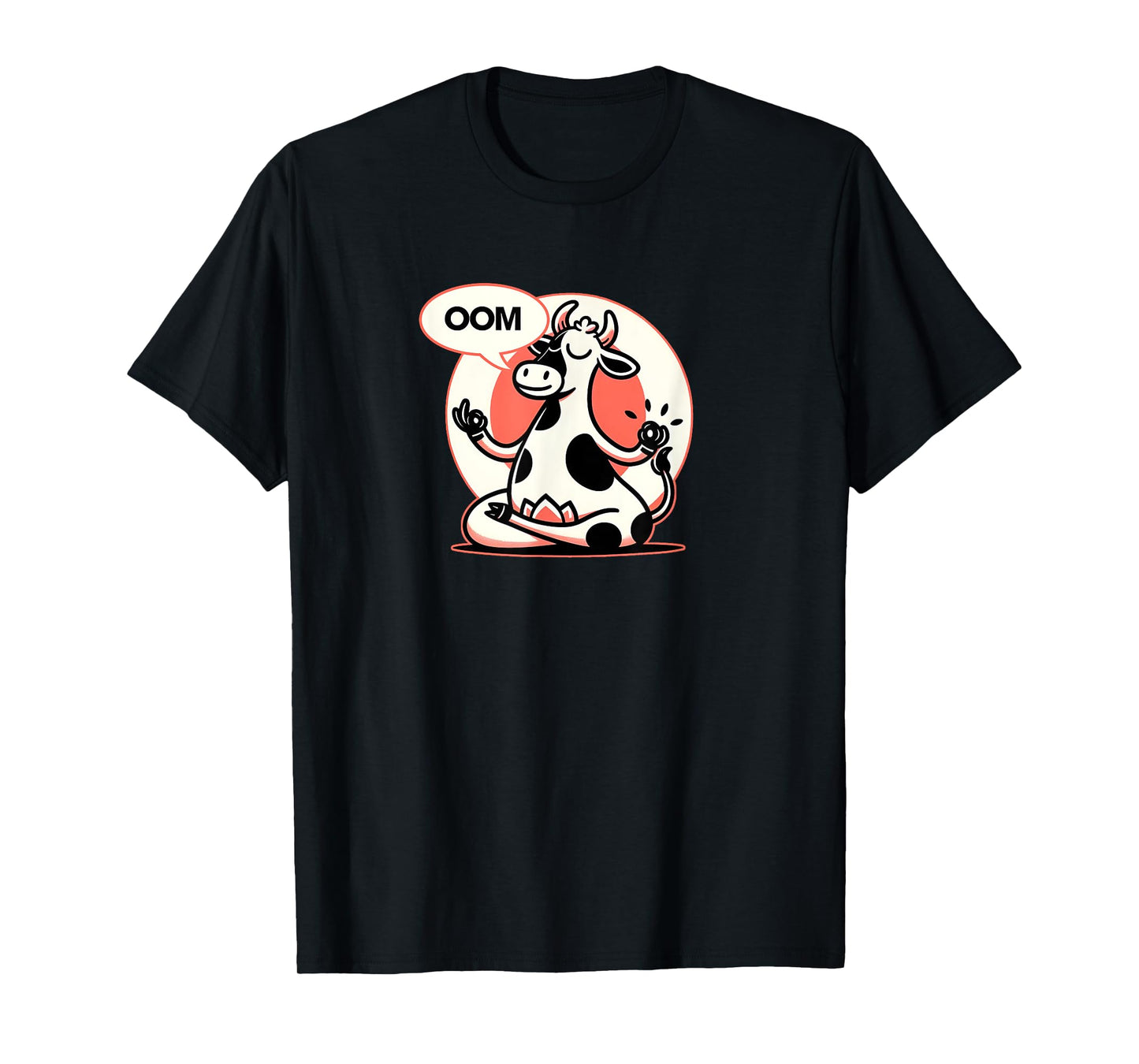 Funny Cow Namaste Yoga Lotus Position Yoga Cow T-Shirt