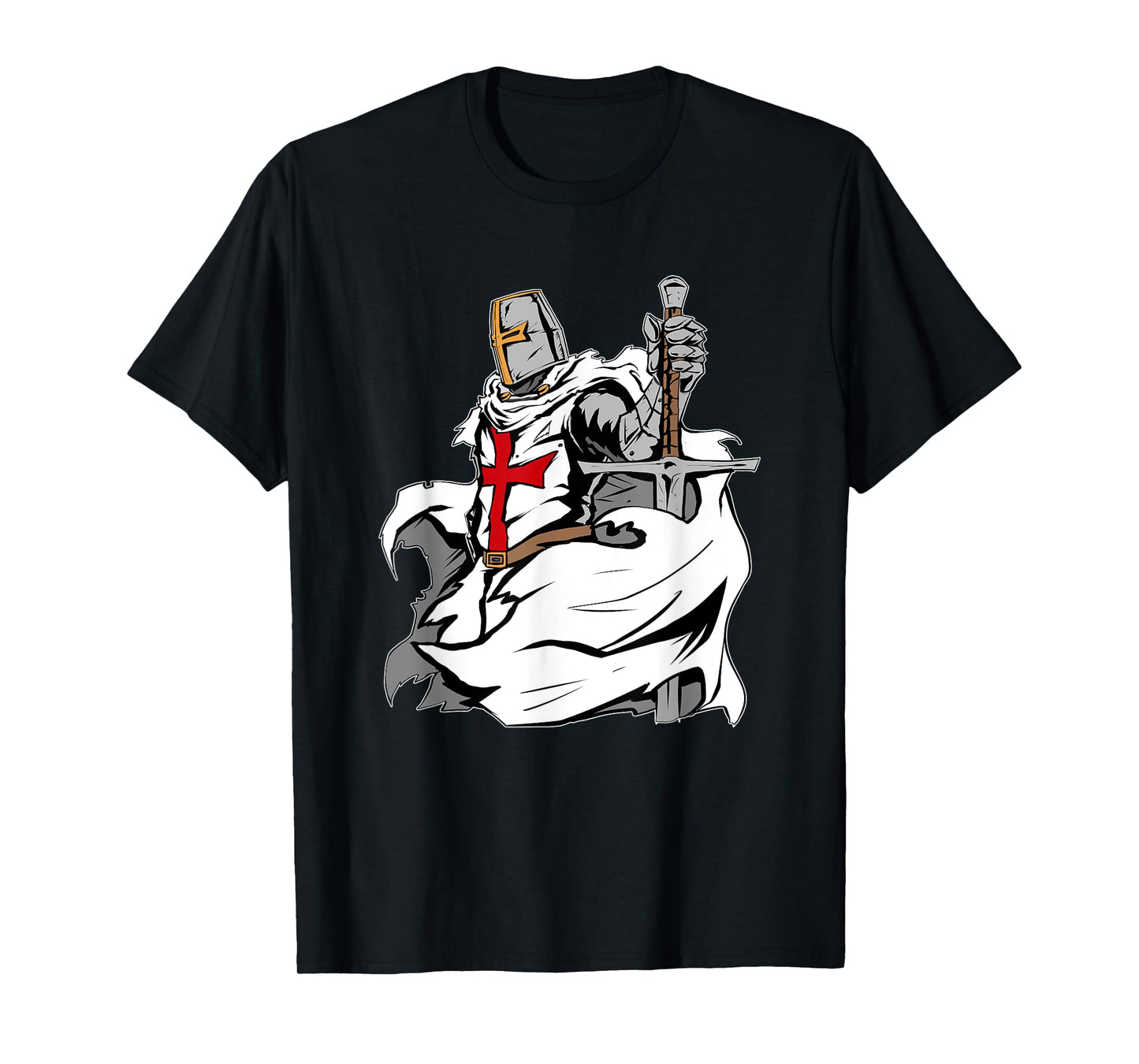 Christian Templar Knights Costume, Rosary Crusader Warrior T-Shirt